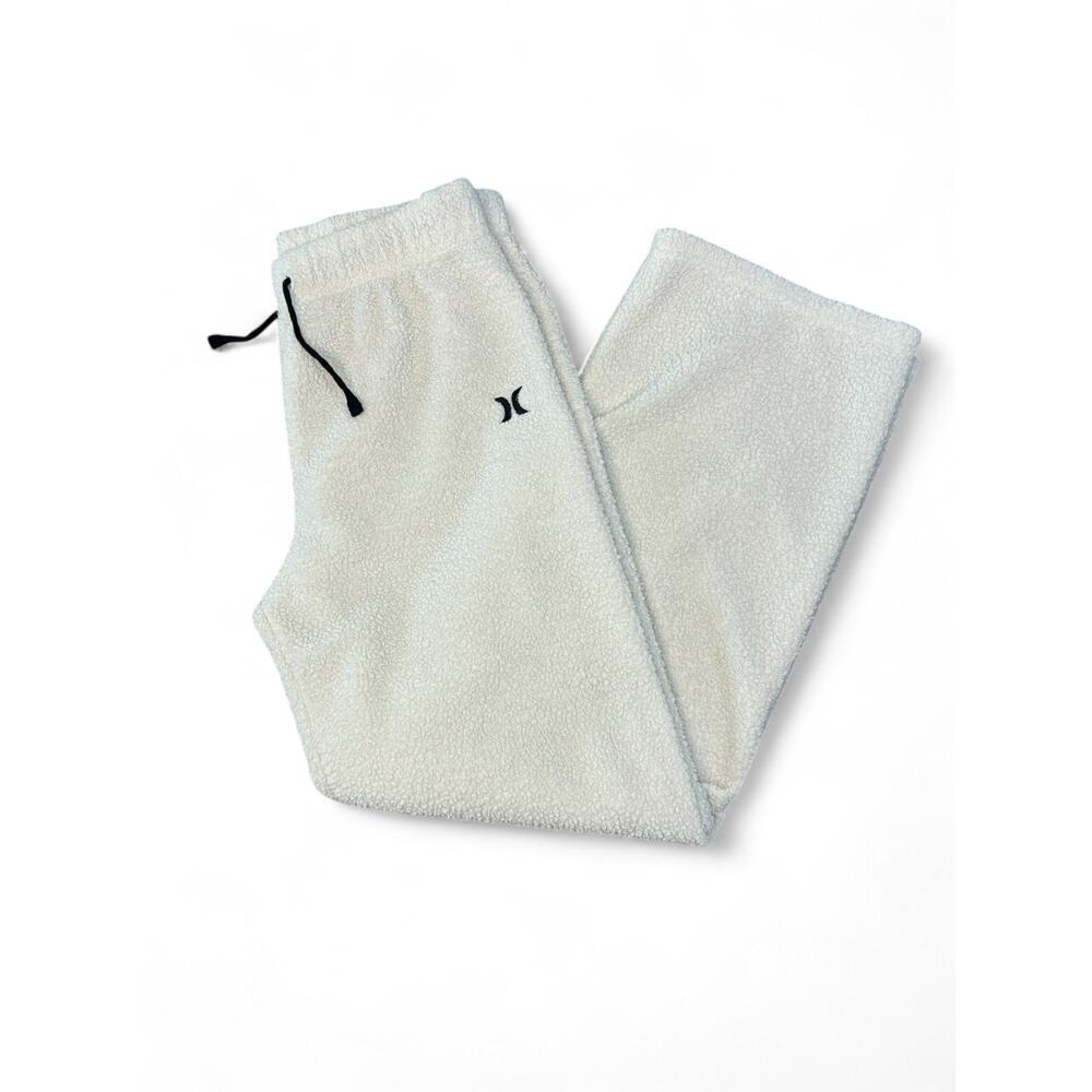 Hurley White Sherpa Straight Legged Sweatpants Embroidered Logo Kids XL